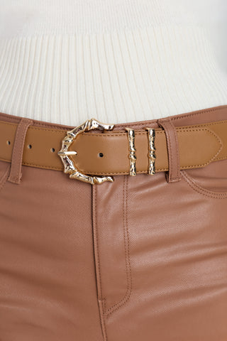 Debra Belt in Mocha, buckle detail, The Noli Shop