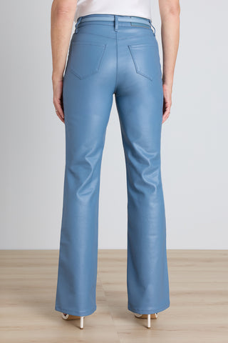 Back view of the Aria Coated Flare Jean - Coastal Blue showing the flare silhouette