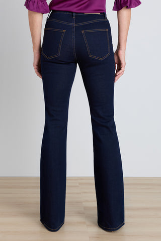 Back view of the Allegra Bootcut Jean - Indigo showing the high-rise bootcut fit
