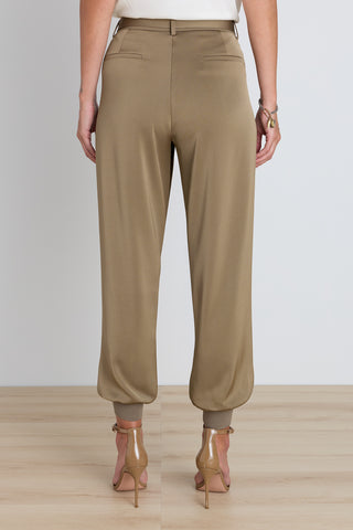 Adrienne Satin Cargo Pant - Olive