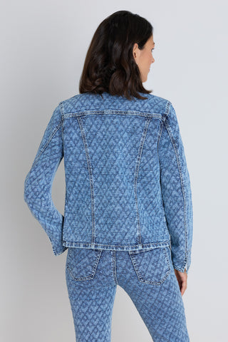 Back view of the Juliette Denim Jacket - Atelier Blue showing the tailored fit