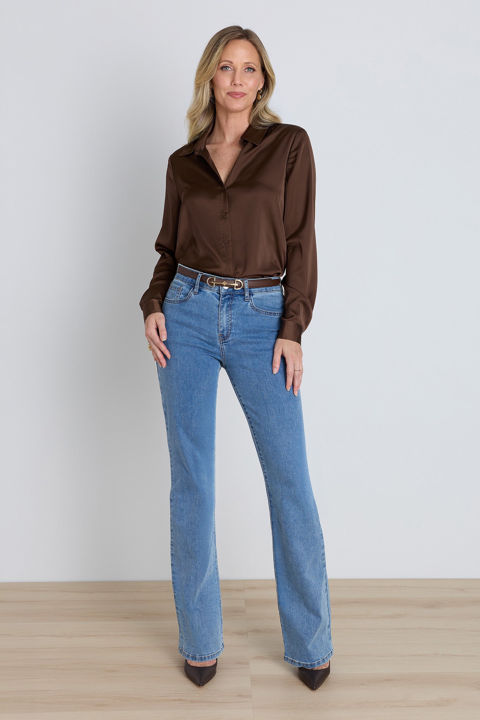 Medium Blue Flare Jeans for Women | The Noli Shop