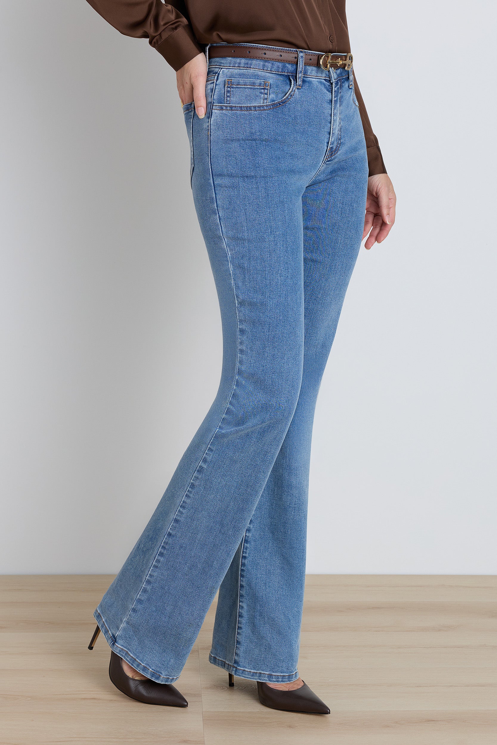 Medium Blue Flare Jeans for Women | The Noli Shop