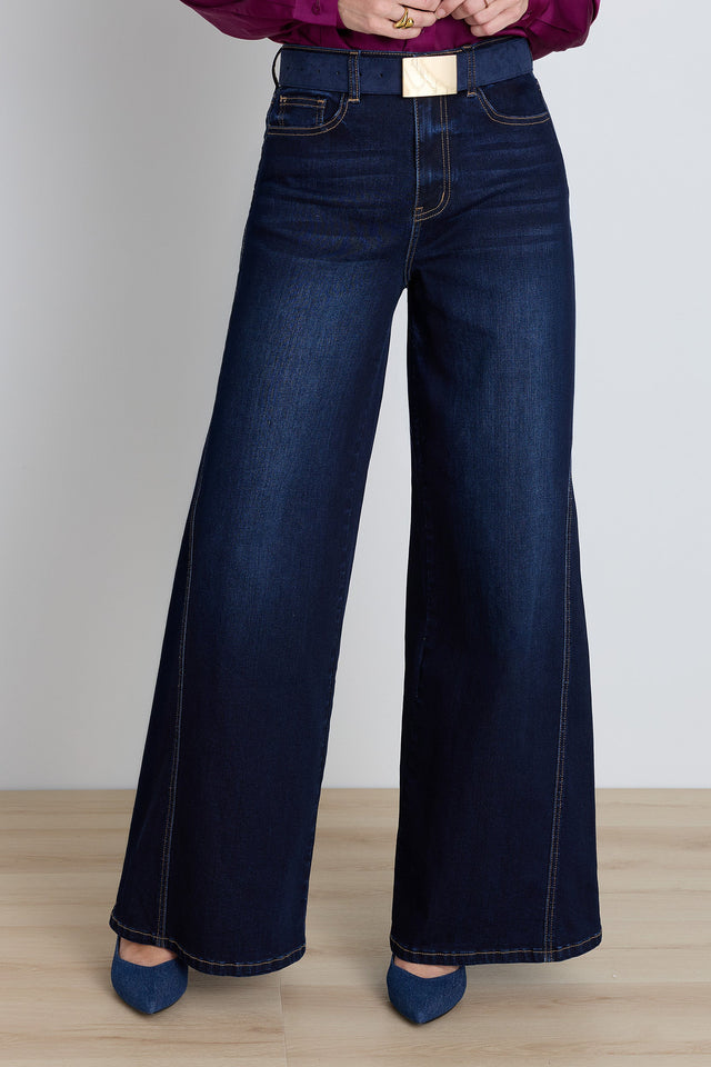 Merideth Wide-Leg Jean in Indigo, wide leg indigo denim, The Noli Shop