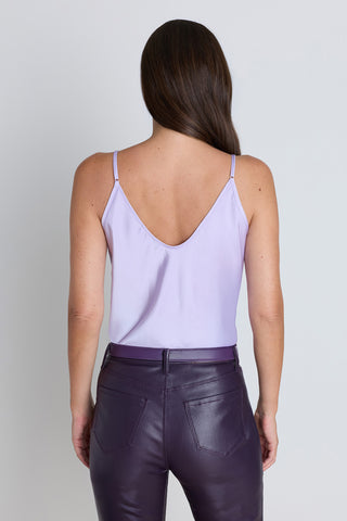 Yara Silk Camisole - Lavender, additional styled view on model
