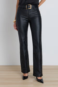 Aria Coated Flare Jean - Black
