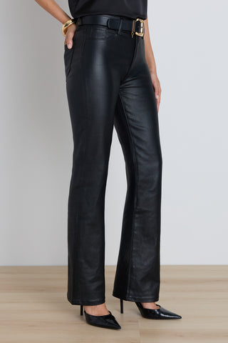 Aria Coated Flare Jean - Black
