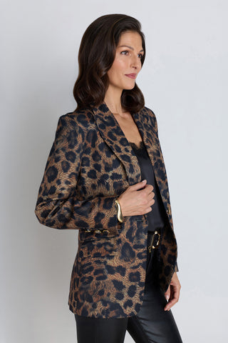 Cheryl Single Breasted Blazer in Leopard styled full look, leopard blazer outfit, The Noli Shop