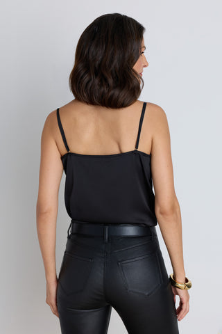 Galia Silk Lace Cami - Black