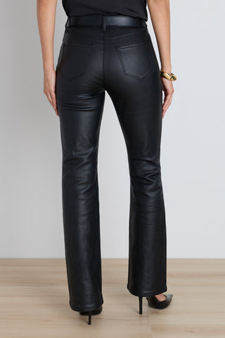 Aria Coated Flare Jean - Black