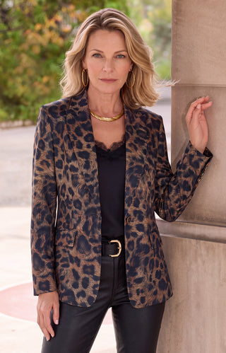 Cheryl Single Breasted Blazer - Leopard