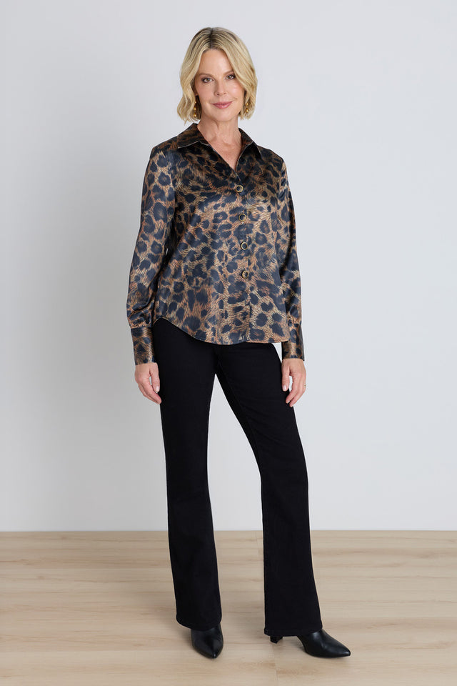 Brooke Silk Blouse - Leopard