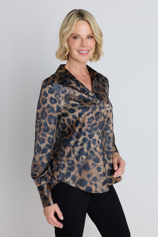 Brooke Silk Blouse - Leopard