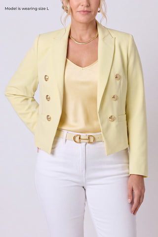Gabrielle Double Breasted Blazer - Sunshine Yellow