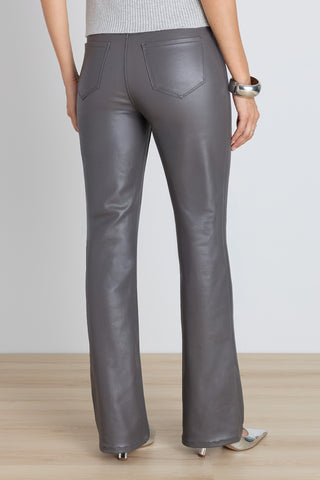 Aria Coated Flare Jean - Grey Chateau