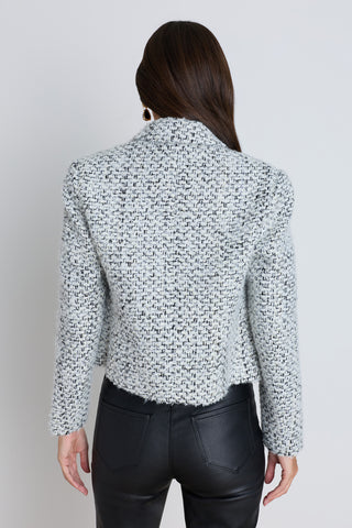 Gabrielle Double Breasted Tweed Blazer - Grey Multi