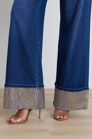 Claire Palazzo Cuff Jean - Champagne Crystal