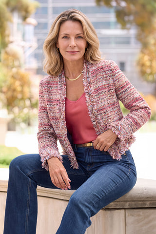 Florence Tweed Jacket - Rosewood Multi