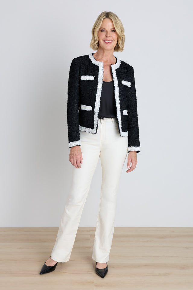 Julia Tweed Jacket - Black/White