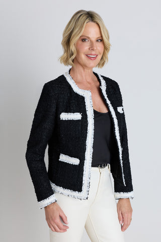 Julia Tweed Jacket - Black/White