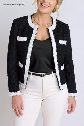 Julia Tweed Jacket - Black/White