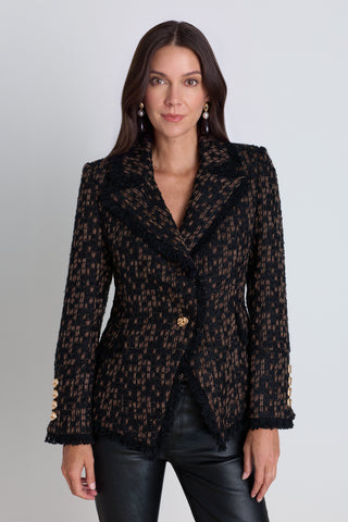 Giselle Single Breasted Tweed Blazer - Java Multi
