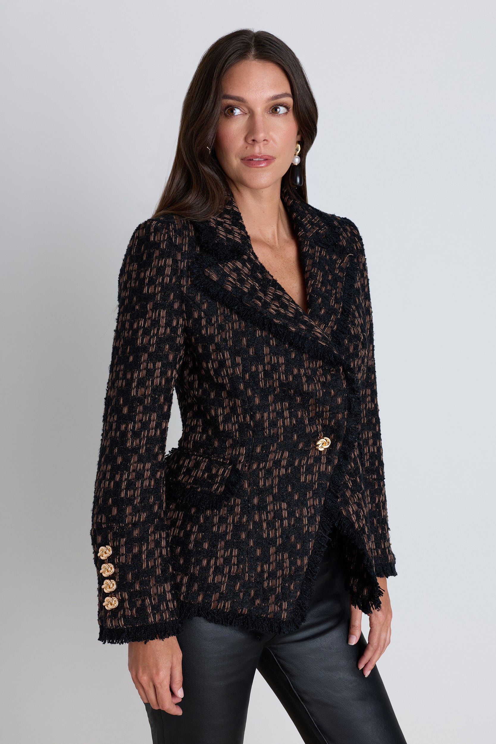 Giselle Single Breasted Tweed Blazer - Java Multi – The Noli Shop