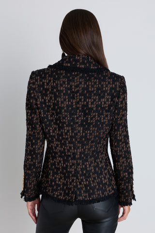 Giselle Single Breasted Tweed Blazer - Java Multi