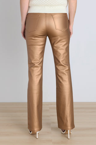 Aria Coated Flare Jean - Gold Metallic