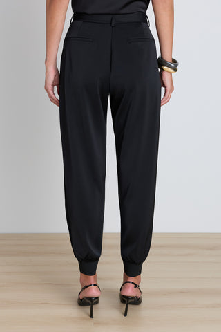 Adrienne Satin Cargo Pant - Black