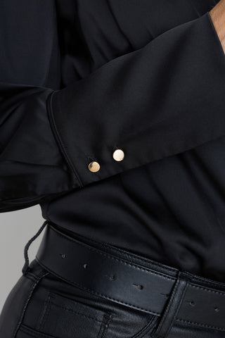 Frances Silk Bodysuit - Black