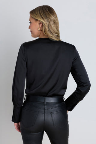 Frances Silk Bodysuit - Black