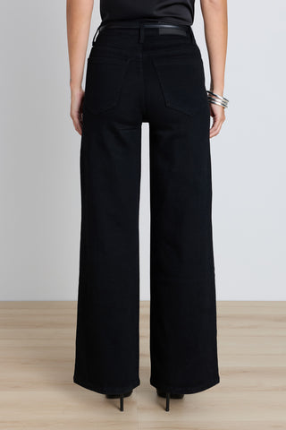Celeste Slim Palazzo Jean - Black Chain