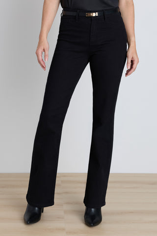 Aria Flare Jean in Black on model