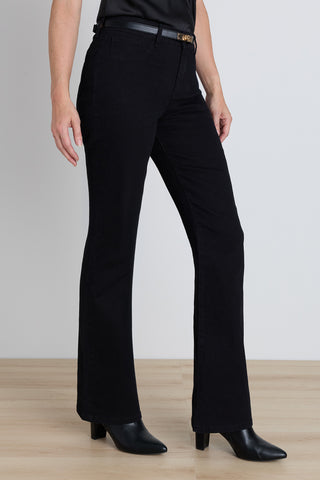 Aria Flare Jean in Black on model, alternate view