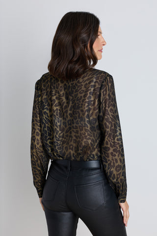 Ana Chiffon Blouse - Leopard Foil
