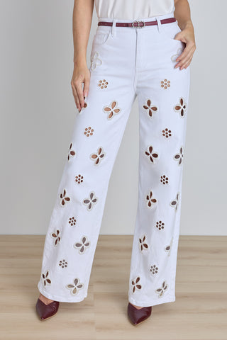 Kaia Pearl High Rise Jean - White