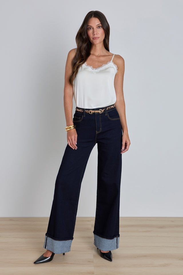 Claire Palazzo Cuff Jean - Indigo