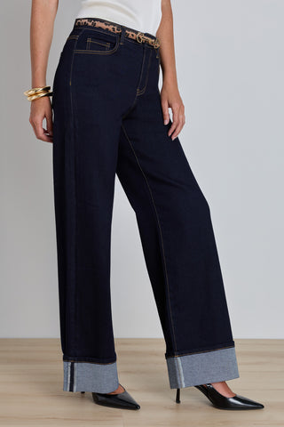 Claire Palazzo Cuff Jean - Indigo