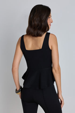 Silvana Peplum Top in Black styled full look, black peplum top outfit, The Noli Shop