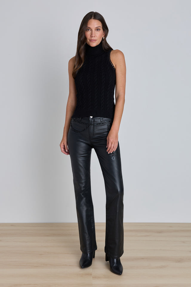Lynne Knit Halter Top - Black