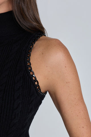 Lynne Knit Halter Top - Black