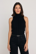 Lynne Knit Halter Top - Black
