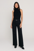 Lynne Knit Halter Top - Black