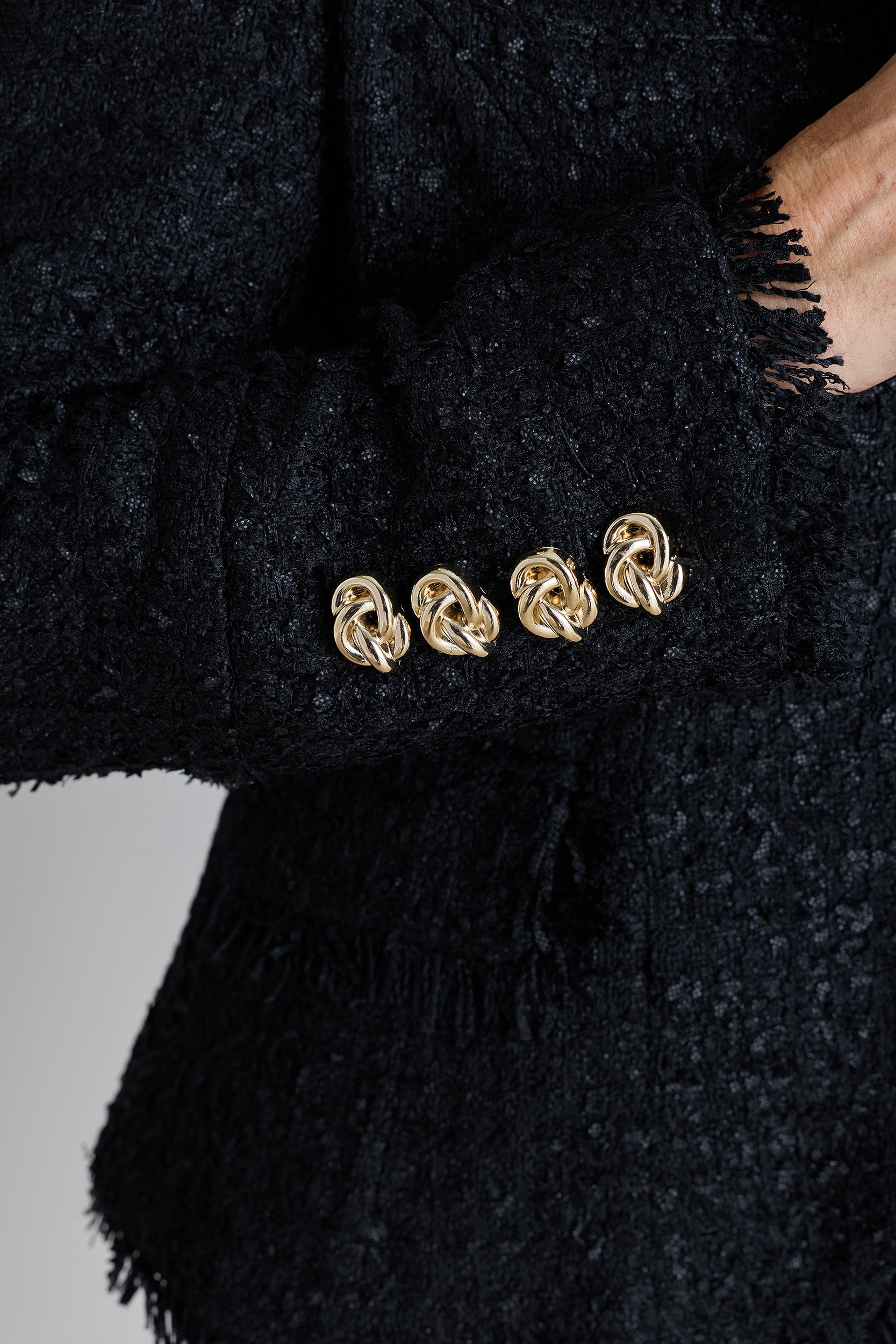 Black Single Breasted Tweed Blazer for Women | The Noli Shop
