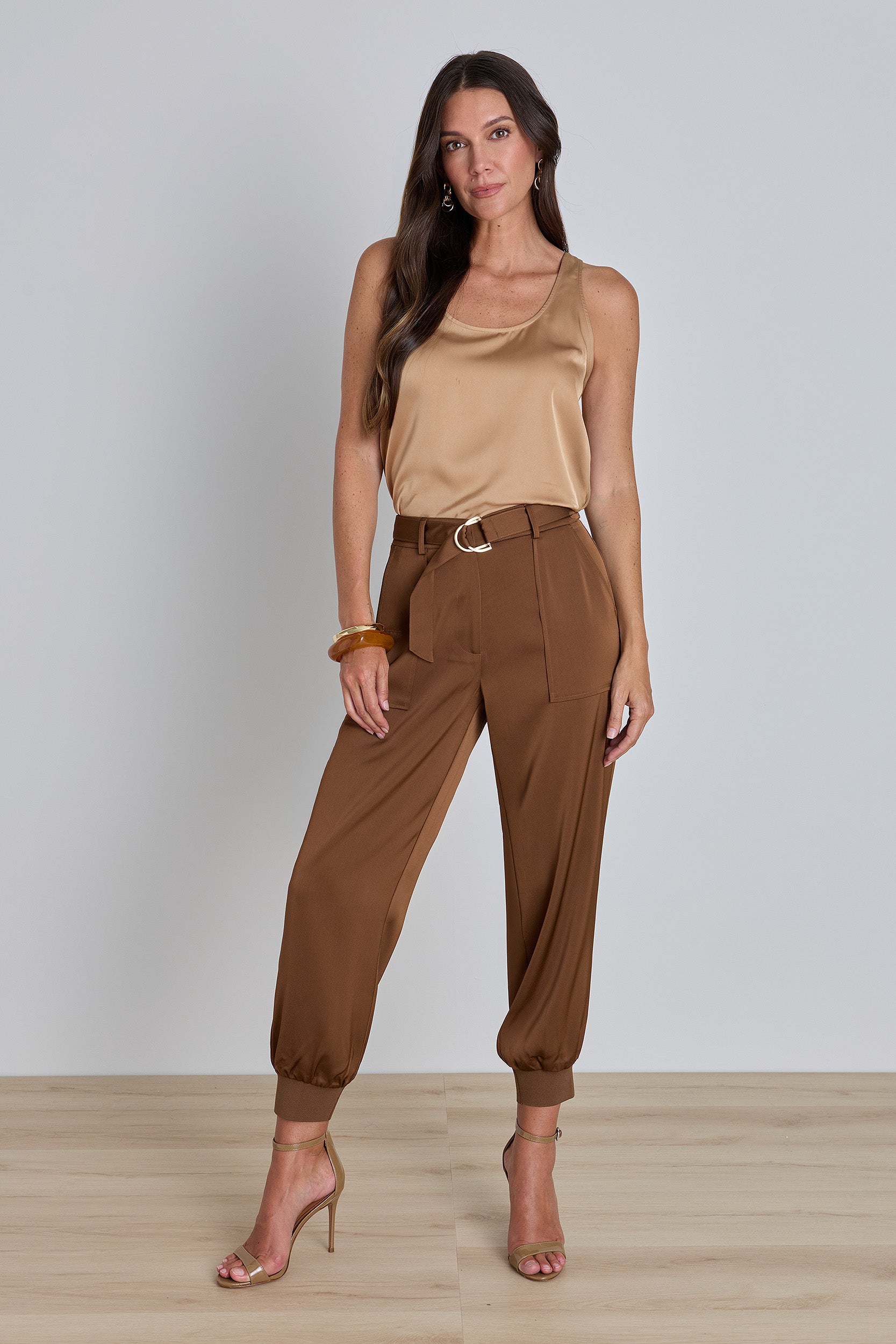 Adrienne Satin Cargo Pant - Java – The Noli Shop