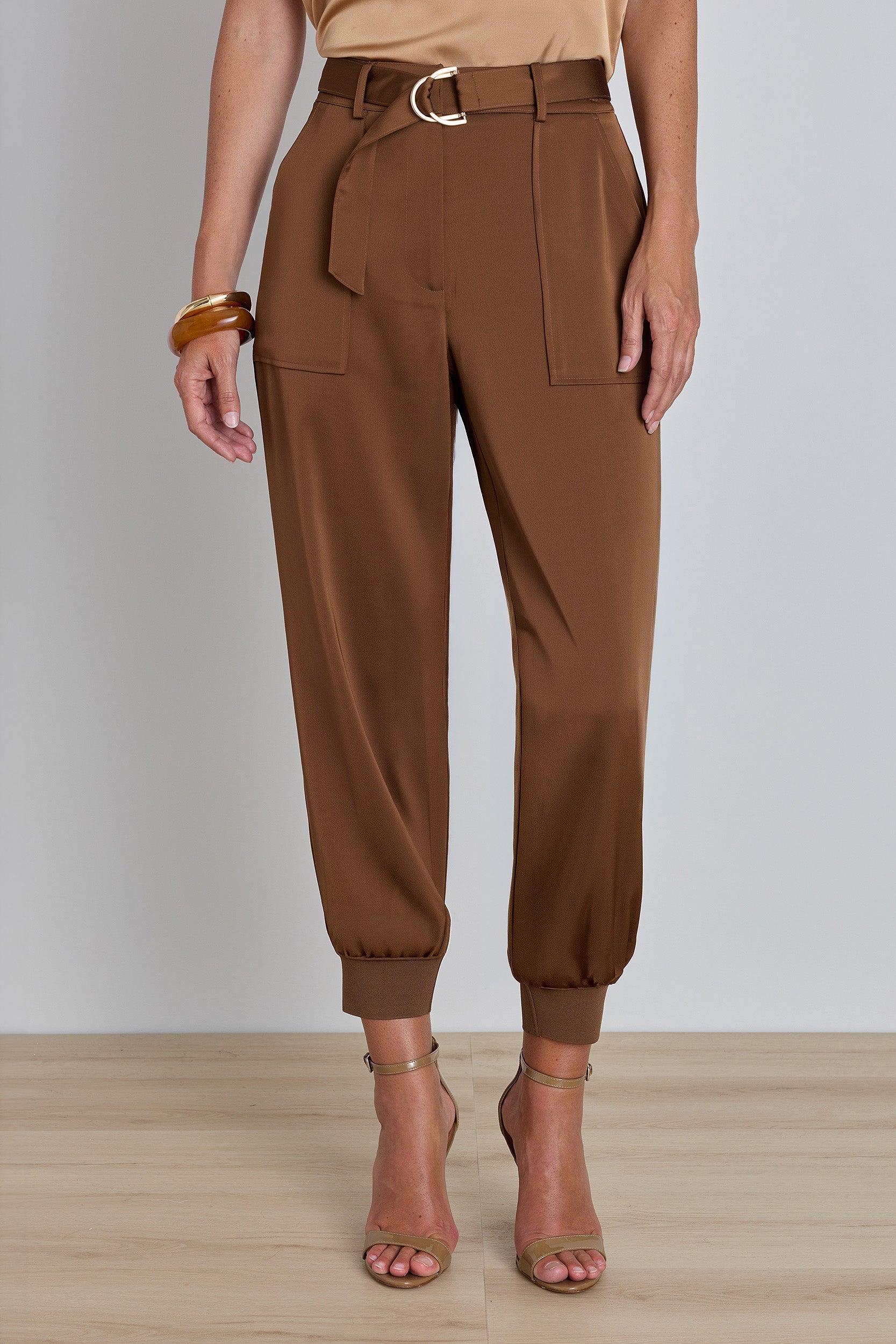 Adrienne Satin Cargo Pant - Java