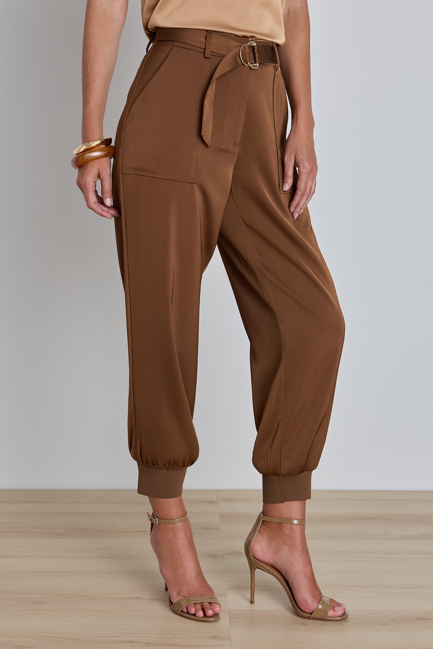 Adrienne Satin Cargo Pant - Java – The Noli Shop