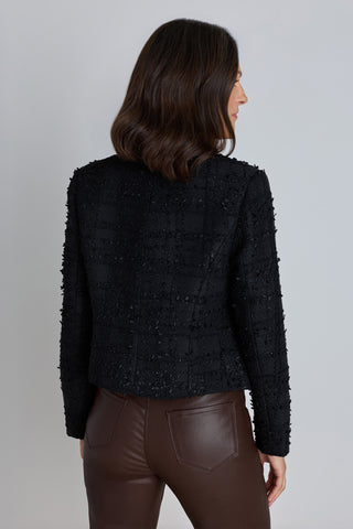 Gabrielle Double Breasted Tweed Blazer - Noir