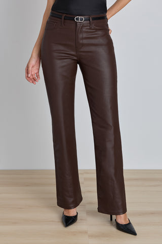 Aria Coated Flare Jean - Espresso